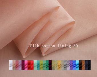 Silk Cotton Lining Fabric, By The Yard, Real Silk Fabric, Suit Coat Lining Fabric