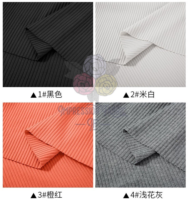 Rib Knit Fabric Ribbed Cotton Fabric by the Half Yard Soft Etsy