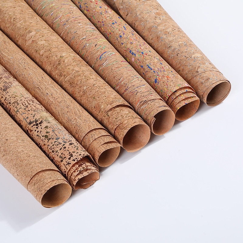 SorenCut 12 Pcs Cork Fabric Sheets, Cork Leather Sheets, Colored Cork Sheets, Cork Leather Fabric 8x12 inch for Sewing Earrings, Purses, or Other