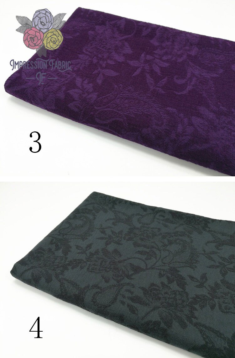 Jacquard Linen Fabric Heavy Natural Linen Cotton Fabric by the Etsy