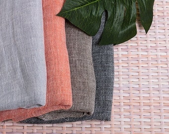 100% Linen Fabric, Lightweight Soft Soild Pure Linen Fabric By The Yard