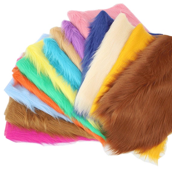 Solid Faux Fur Fabric by the Half Yard, Long Pile Fur, Fursuit