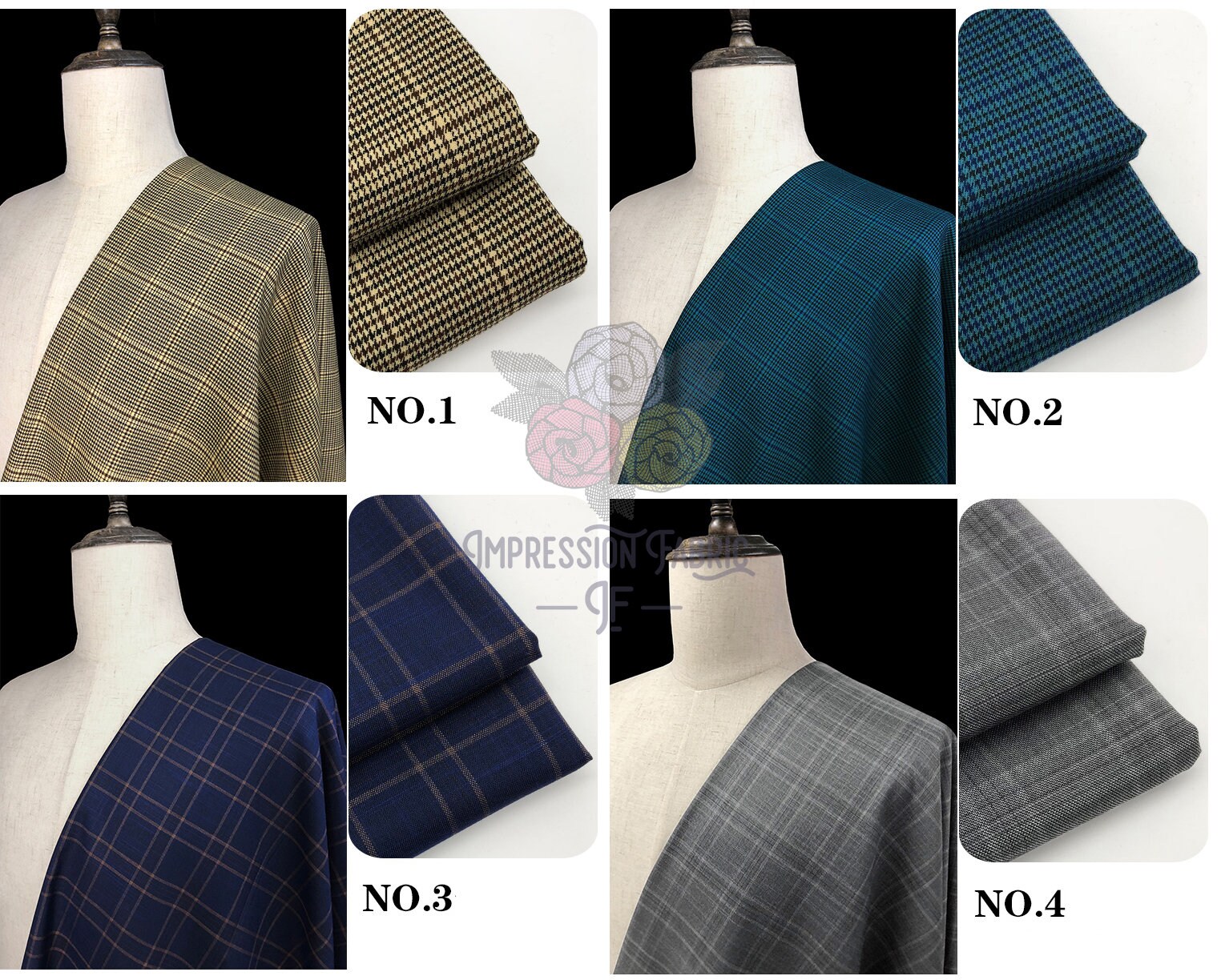 Plaid Worsted Suiting Fabric Solid Fabric Apparel Fabric | Etsy
