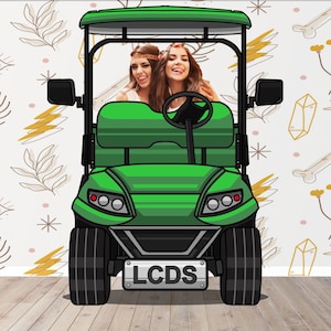 Green Golf Cart, Vehicle Theme, Personalized, DIY Photo Prop, Photo Booth Selfie Frame, Birthday Party