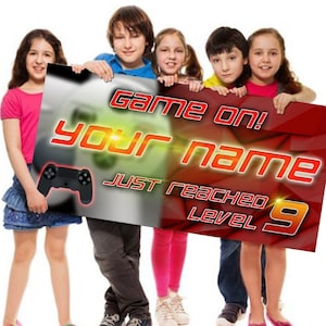 Personalized Gamer Birthday Banner: Video Game Party Decor