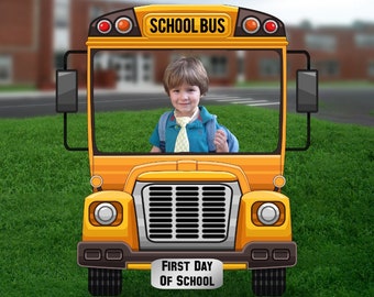 First Day of School, School Bus DIY, Vehicle Theme, Personalized, DIY Photo Prop, Photo Booth Selfie Frame, Birthday Party