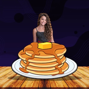 Pancakes, Photo Prop, Birthday Party DIY, Photo booth Selfie Frame