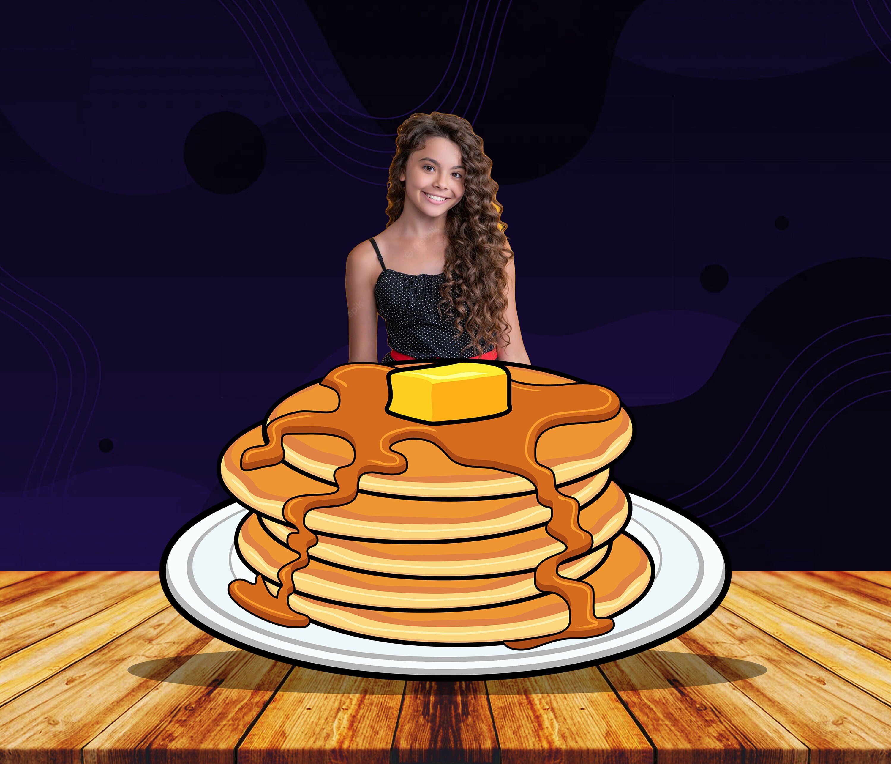 Pancakes, Photo Prop, Birthday Party DIY, Photo booth Selfie Frame