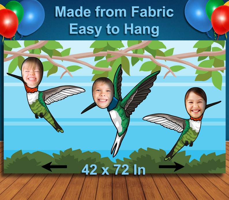 Hummingbird, Hole in Face Cutout Banner, 42x72