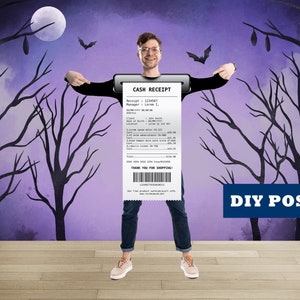 Cash Receipt Halloween Costume, Photo Prop, DIY Poster, Photo Booth ...