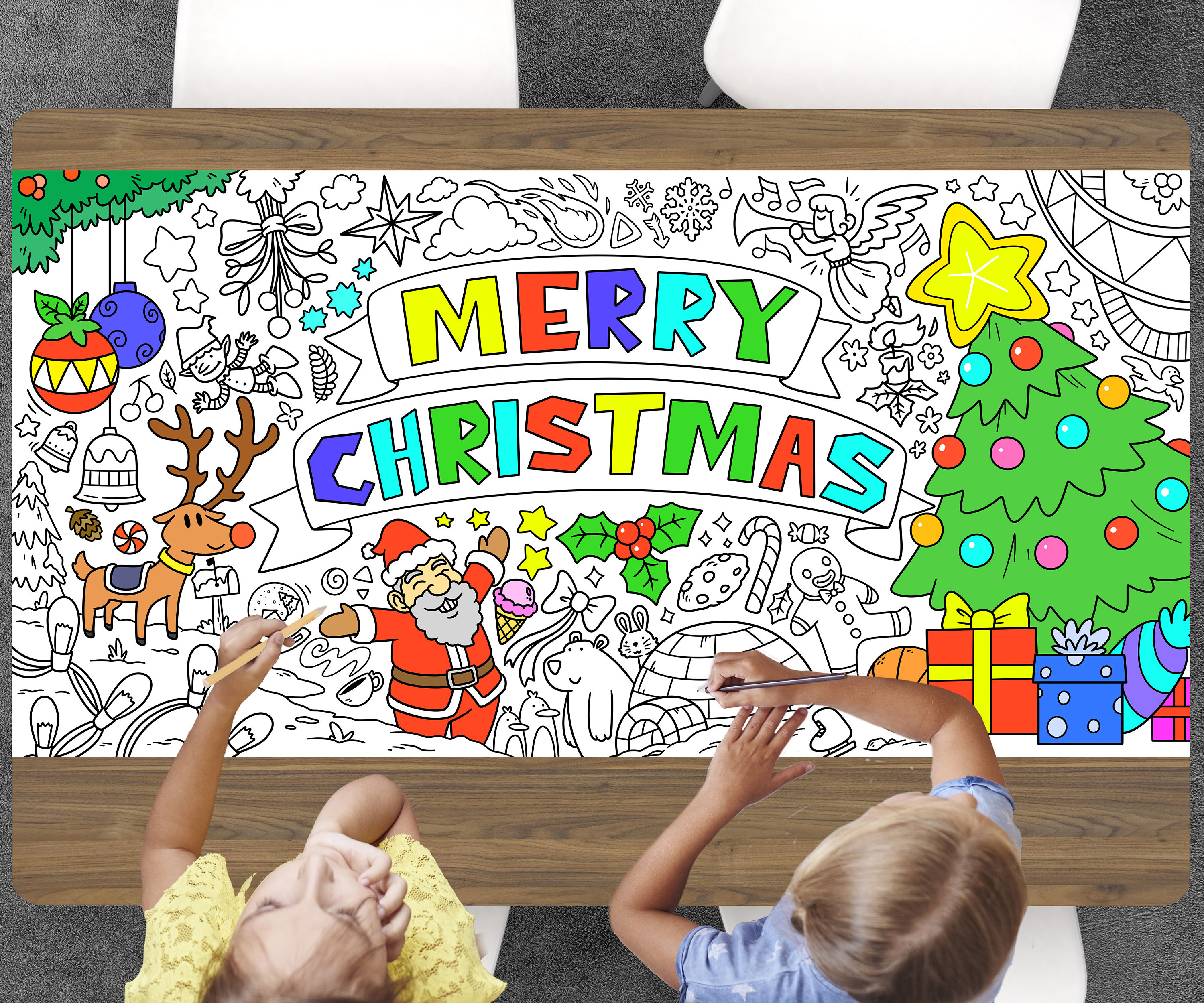 Kids Jumbo Coloring Book - Christmas – Paige Madison Wall Art