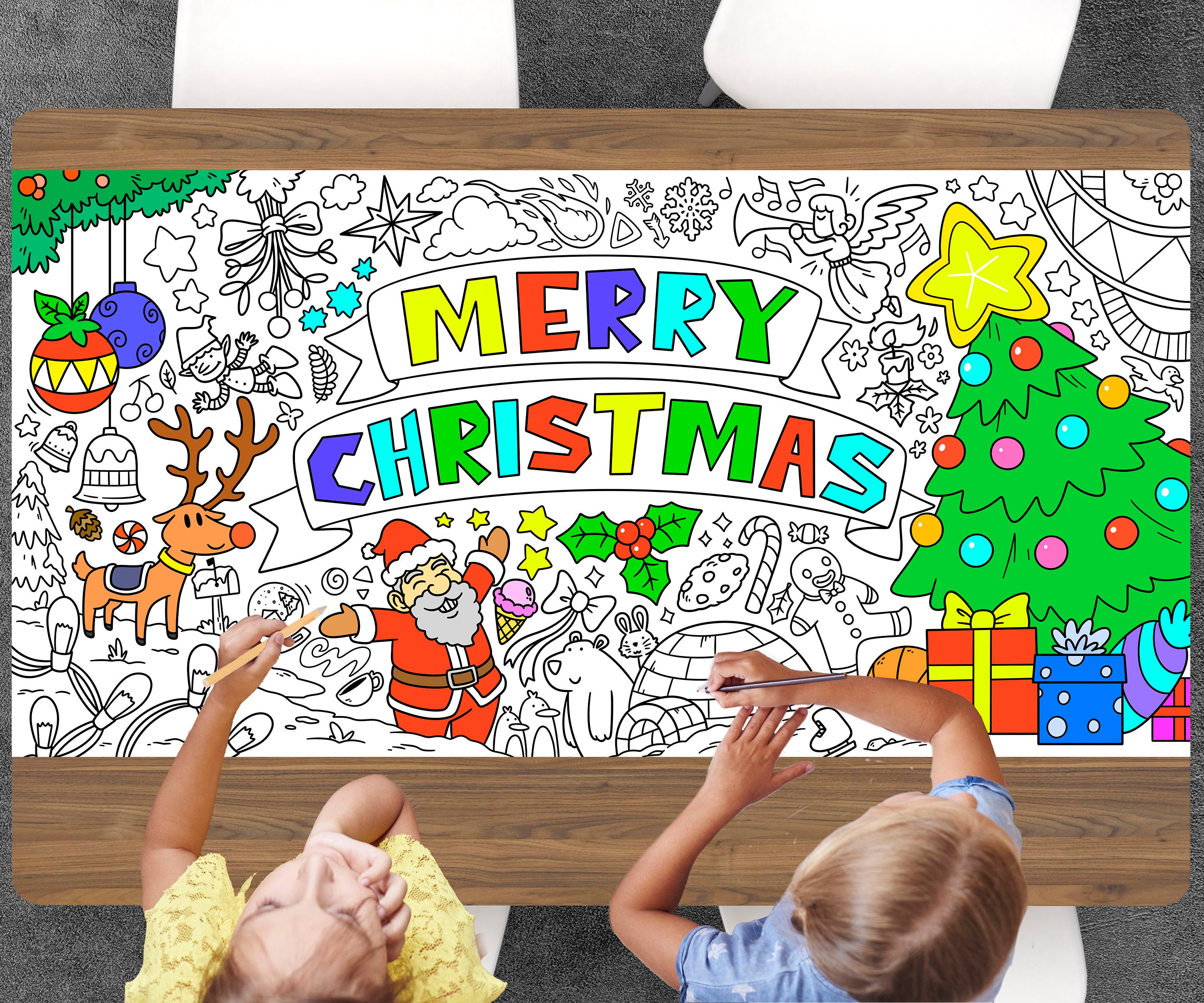 Kids Jumbo Coloring Book - Christmas – Paige Madison Wall Art