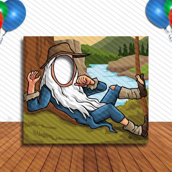 Rip Van Winkle Face Cutout, Hole in Face, Party Selfie  Photo Prop, Party Decoration