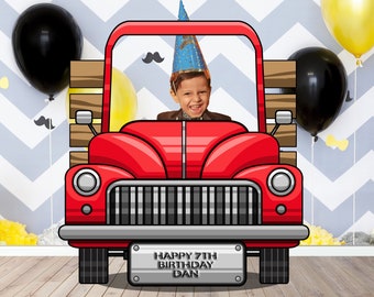 Farm Truck Photo Prop, Car Theme Birthday Party DIY, Personalized, Customized, Photo booth Selfie Frame