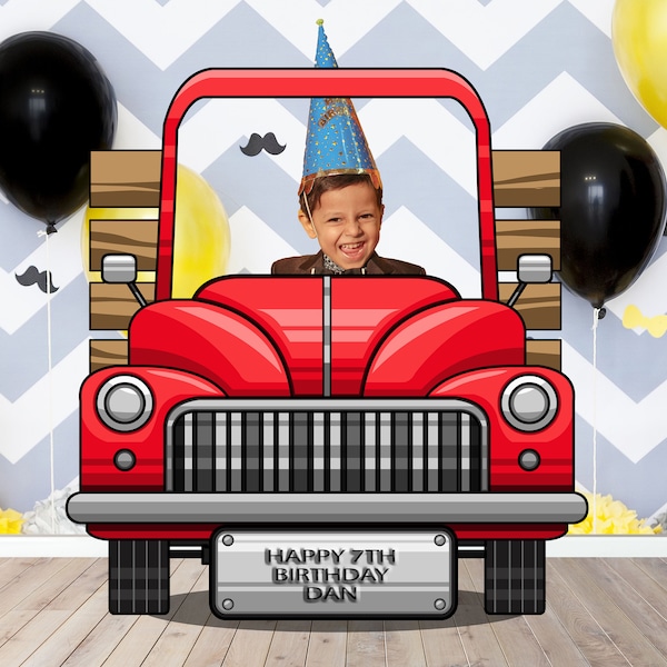 Farm Truck Photo Prop, Car Theme Birthday Party DIY, Personalized, Customized, Photo booth Selfie Frame