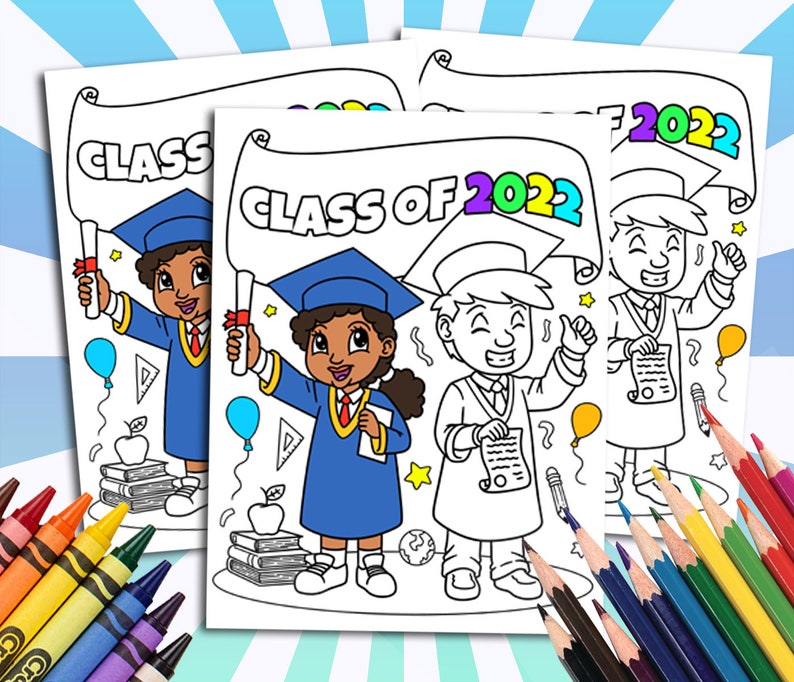 Graduation, Class of 2023, Coloring Pages, Custom, Personalized Party