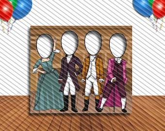 Hamilton Party Prop: 42x72&quot; Musical Theme DIY Hole In Face Cutout