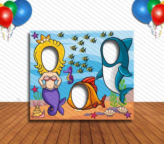 Mermaid and Two Fish Cutout, Hole in Face, Party Selfie Photo Prop, Little  Mermaid Birthday Decoration -  Israel