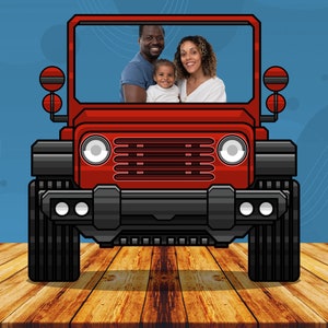 Red Car DIY Photo Booth Frame: DIY Vehicle Theme Party Props