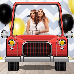 Red Vintage Car Photo Prop, SUV DIY, Photo Booth Selfie Frame - Etsy