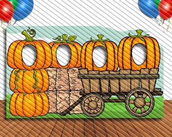 Pumpkin Patch, Hole in Face, Party Selfie  Photo Prop, Jack O Lantern Decoration