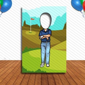 Golfer, Golf, Sports Theme, 24x36&quot; Photo Standee, Face Hole Cutout, Face in Hole, Fun Party Selfie Photo Prop