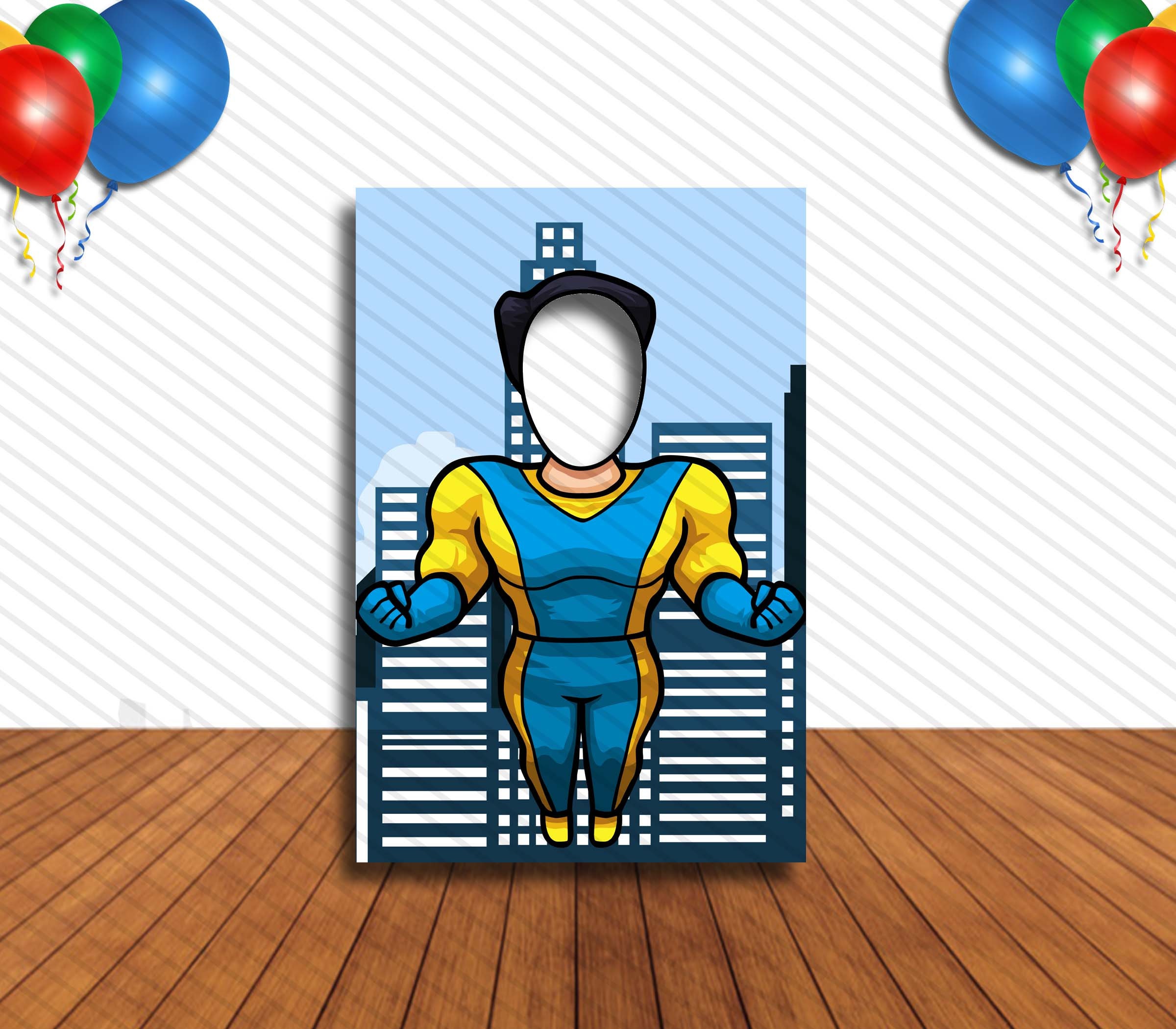 Super Hero Hole in Face Party Selfie Photo Prop Super Hero Etsy