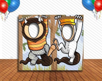 Where the Wild Things Are, Animal Movie Theme, 36x42" Photo Standee, Face Hole Cutout, Face in Hole, Fun Party Selfie Photo Prop