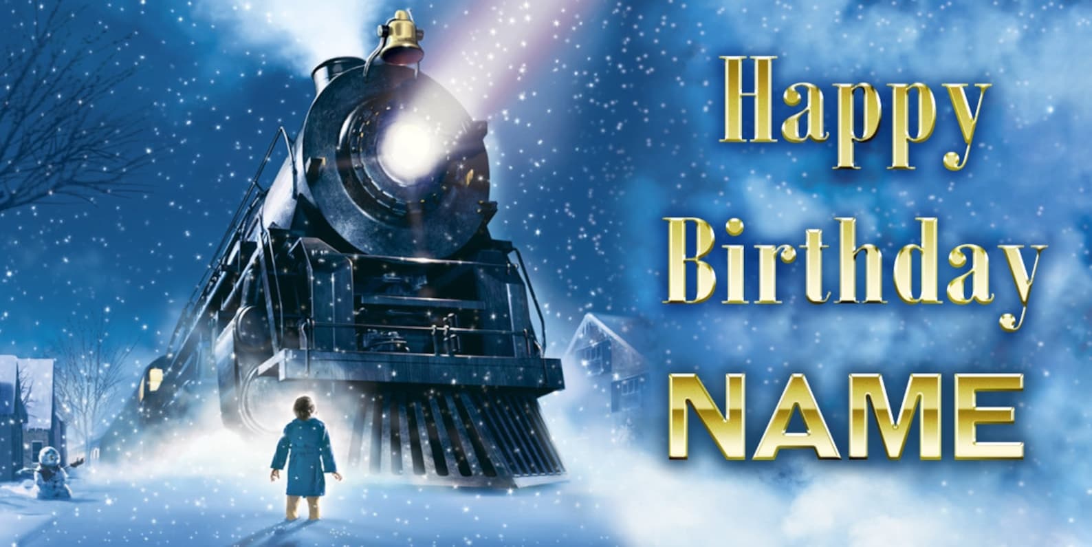 The Polar Express Birthday Banner Vinyl or Poster Personalized Etsy