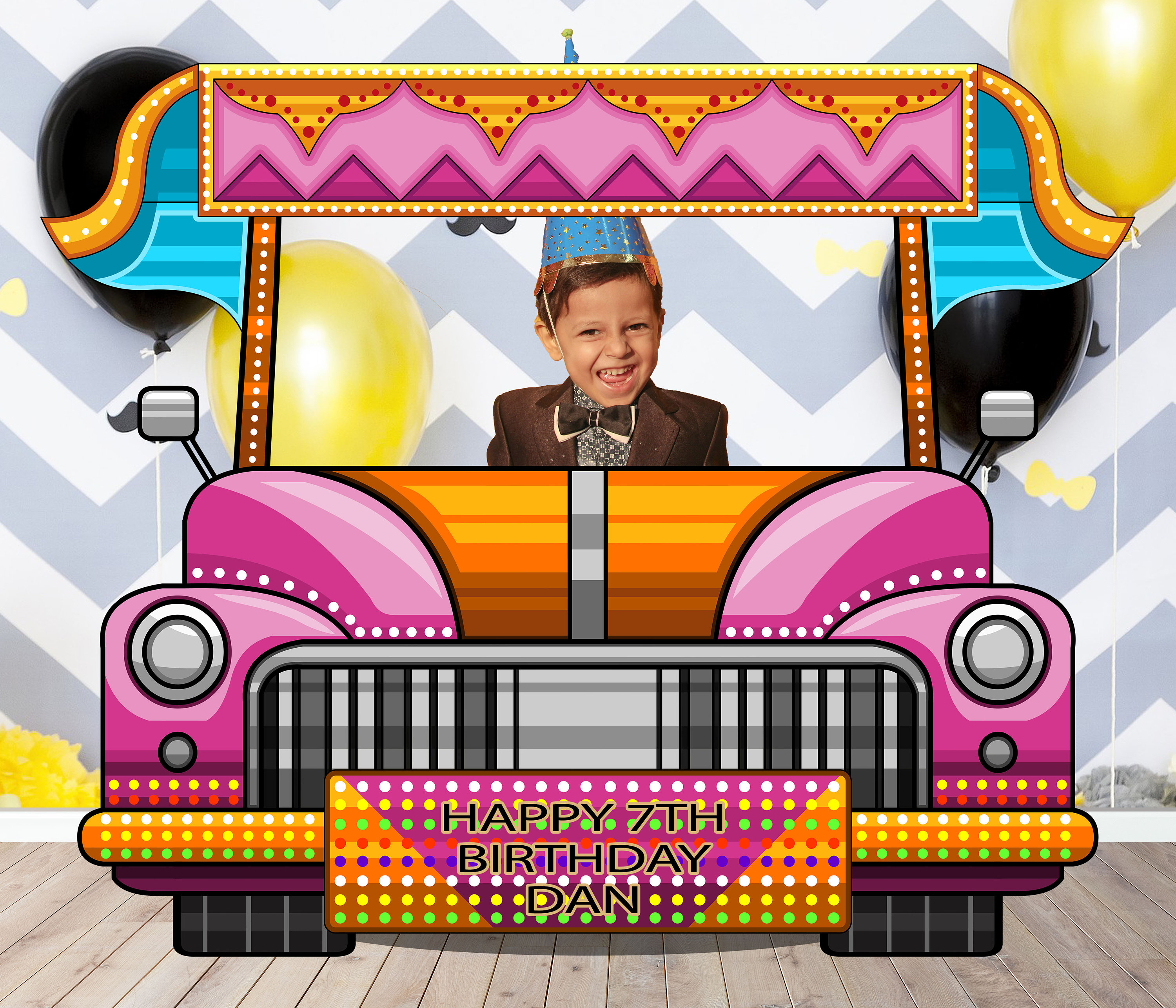 Bollywood Bus, Photo Booth Selfie Frame, DIY Poster, Vehicle Theme ...