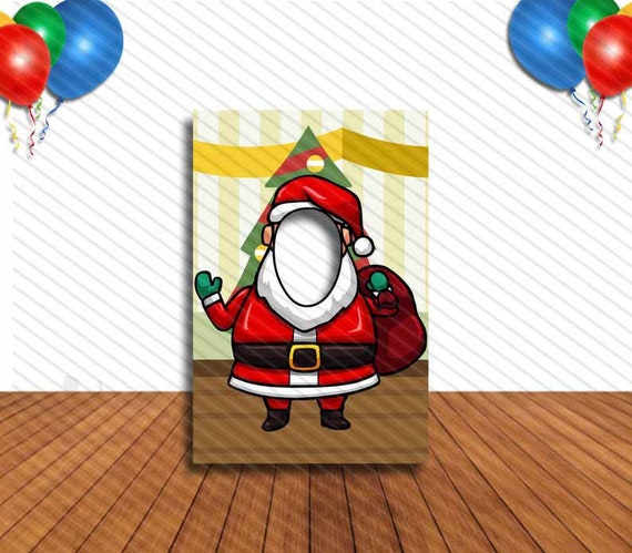 Santa Claus Face Cutout Hole in Face Party Selfie Photo | Etsy UK