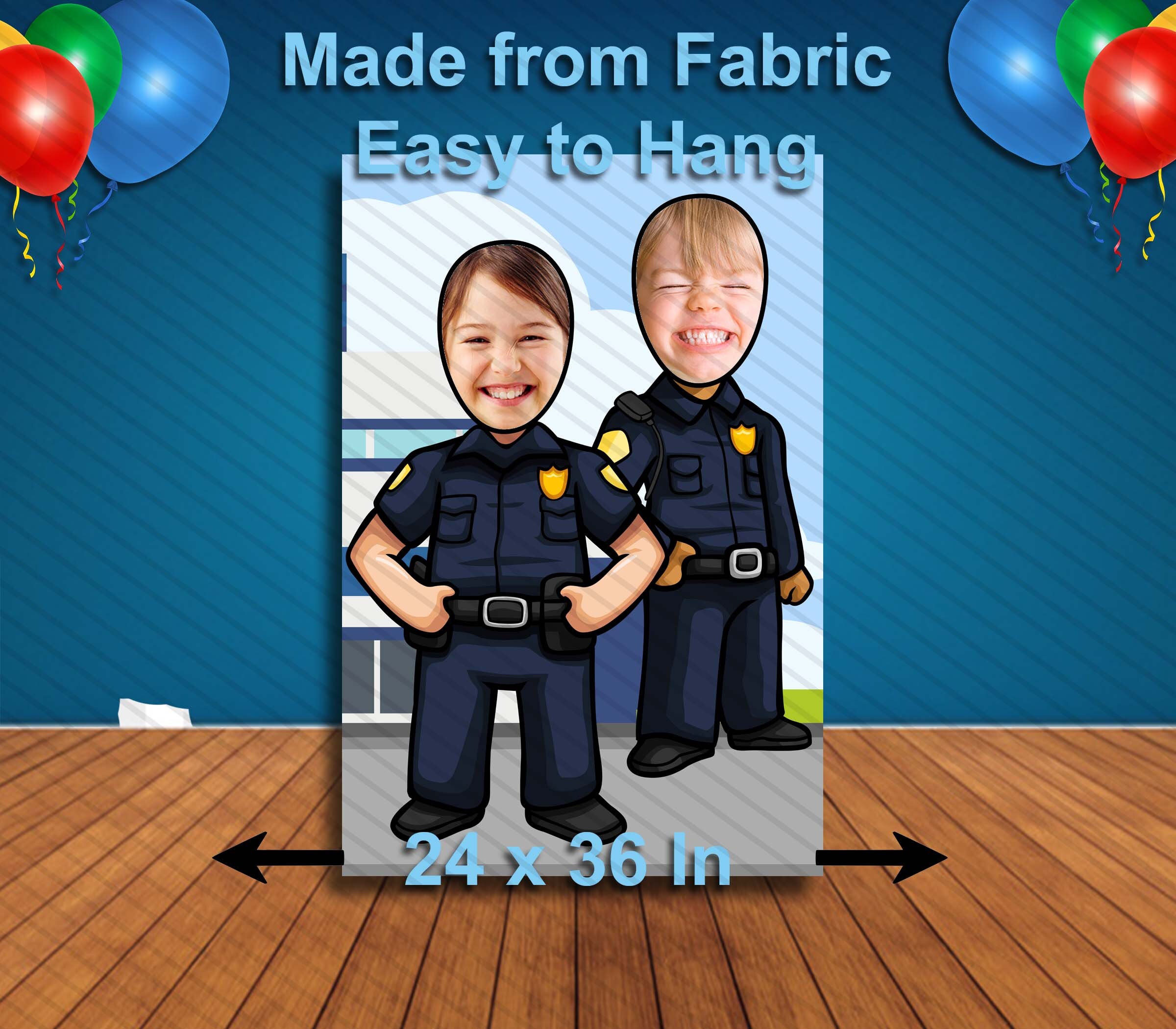 Policeman Face Cutout Hole In Face Party Selfie Photo Prop Etsy