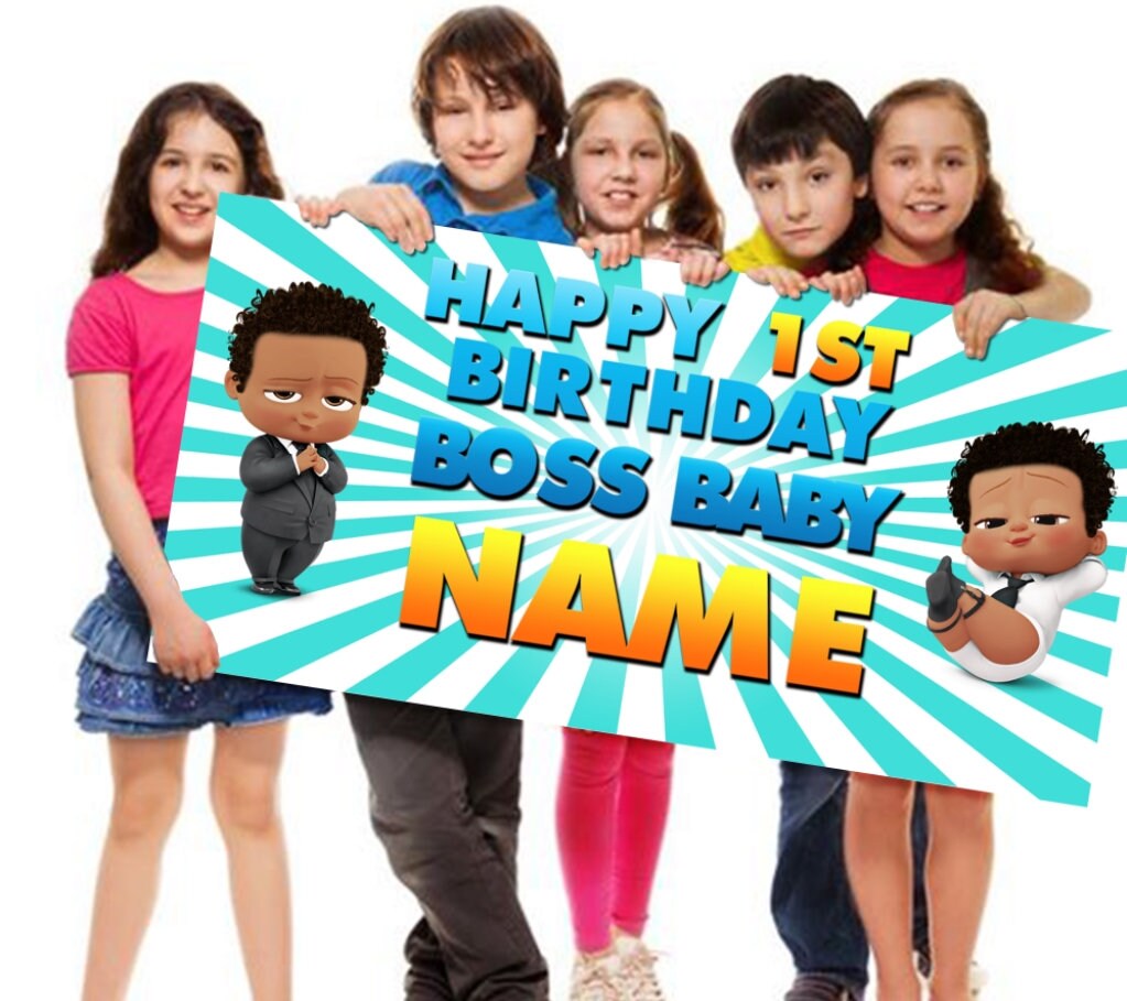 African American Boss Baby Birthday Banner | Etsy
