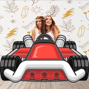 Race Cart, Vehicle Theme, DIY Photo Booth Props, Photo Booth Selfie Frame for Guests, Mini Photo Backdrop Ideas