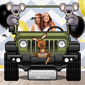 Australian Safari, Vehicle Theme, Personalized, DIY Photo Prop, Photo Booth Selfie Frame, Birthday Party