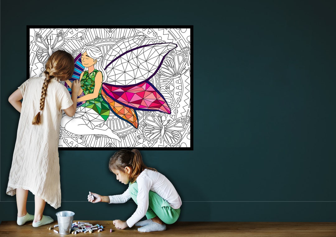 Fairy Wings Coloring Page Fairy Coloring Sheet Jumbo - Etsy