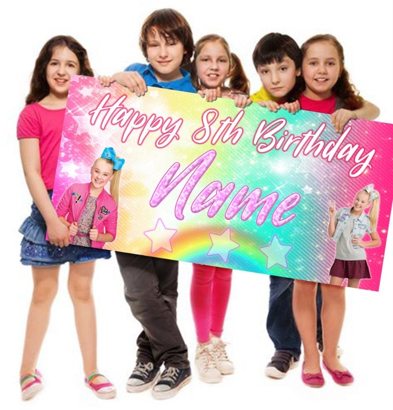 JoJo Siwa Happy Birthday Vinyl Banner Personalized Customized
