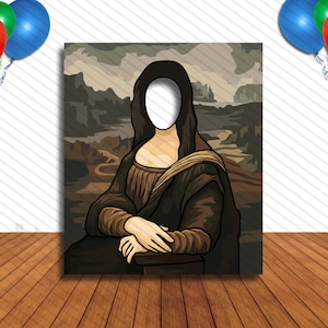 Mona Lisa, Hole in Face, Party Selfie  Photo Prop, Famous Artwork Decoration