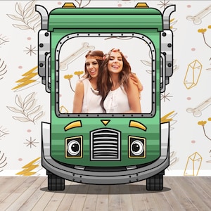 Trash Truck, Vehicle Theme, DIY Photo Booth Props, Photo Booth Selfie Frame for Guests, Mini Photo Backdrop Ideas