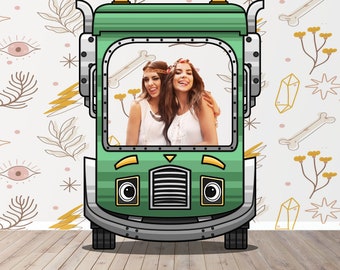 Trash Truck, Vehicle Theme, DIY Photo Booth Props, Photo Booth Selfie Frame for Guests, Mini Photo Backdrop Ideas