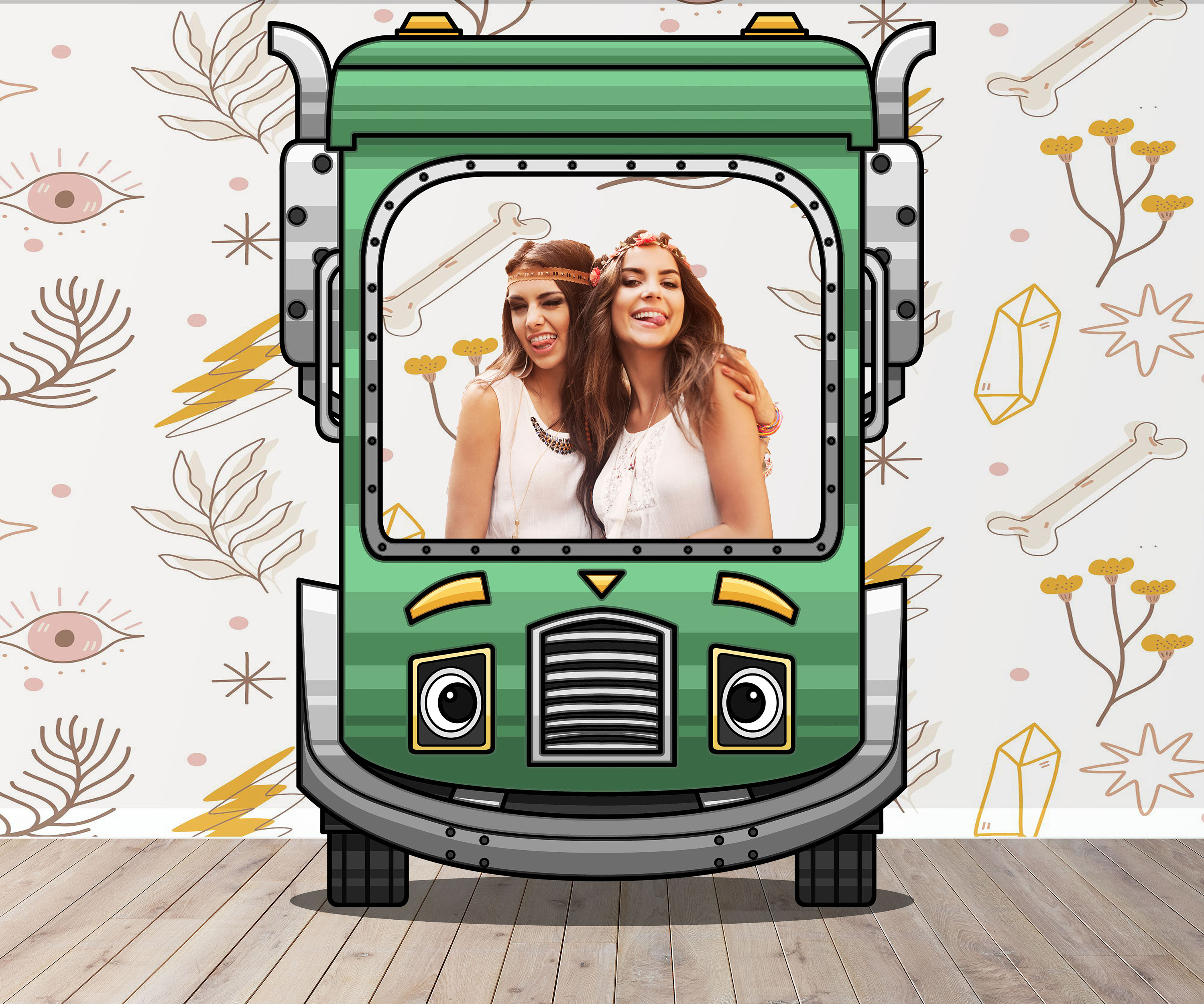 Trash Truck, Vehicle Theme, DIY Photo Booth Props, Photo Booth Selfie Frame for Guests, Mini Photo Backdrop Ideas