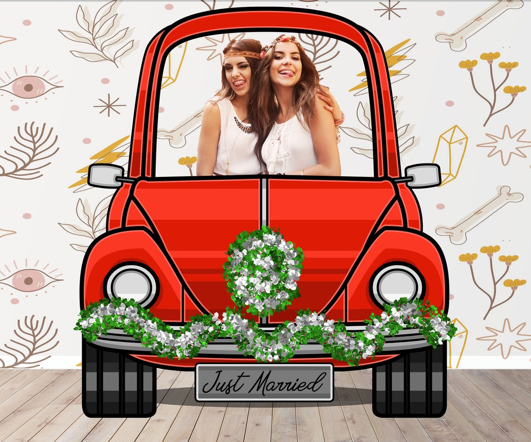 Red Wedding Car, Vehicle Theme, Personalized, DIY Photo Prop, Photo ...