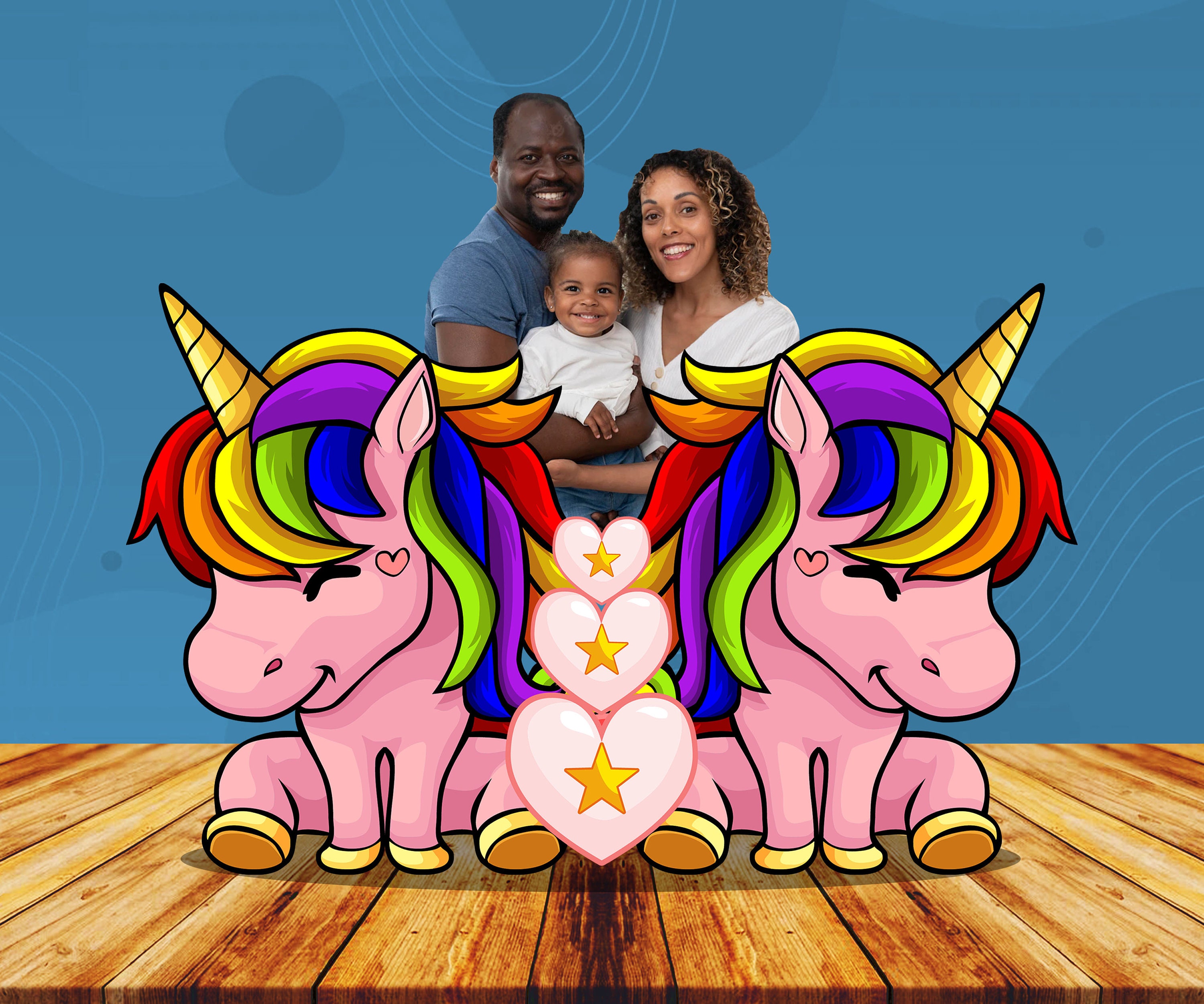 Pink Unicorn Photo Prop Birthday Party DIY Photo booth Selfie Frame
