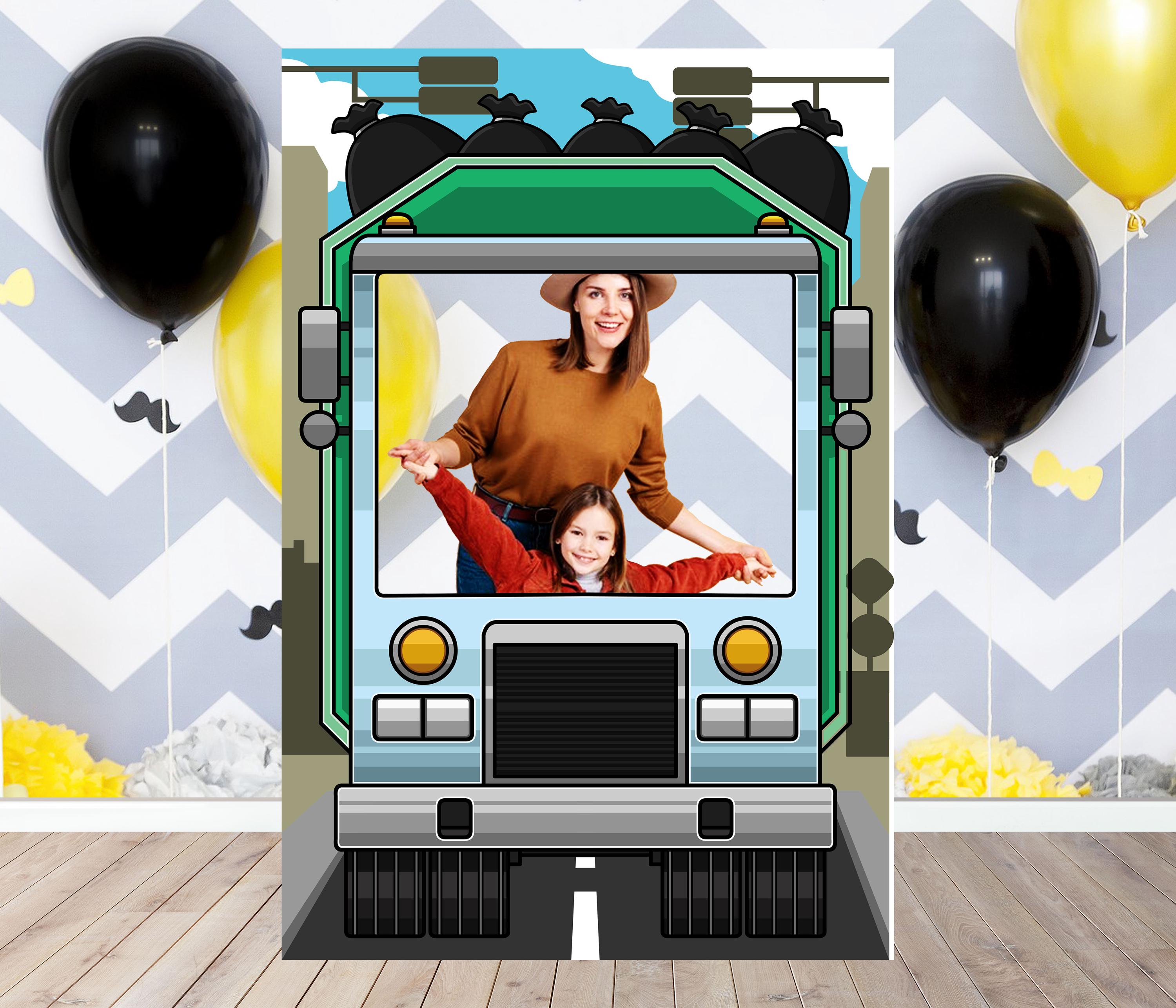 Trash Picture Frame Garbage Truck Photo Booth Frame: Vehicle Theme Party (DIY) - Etsy