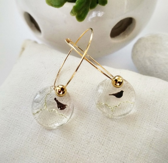 Creoles earrings Maple leavesgold plated