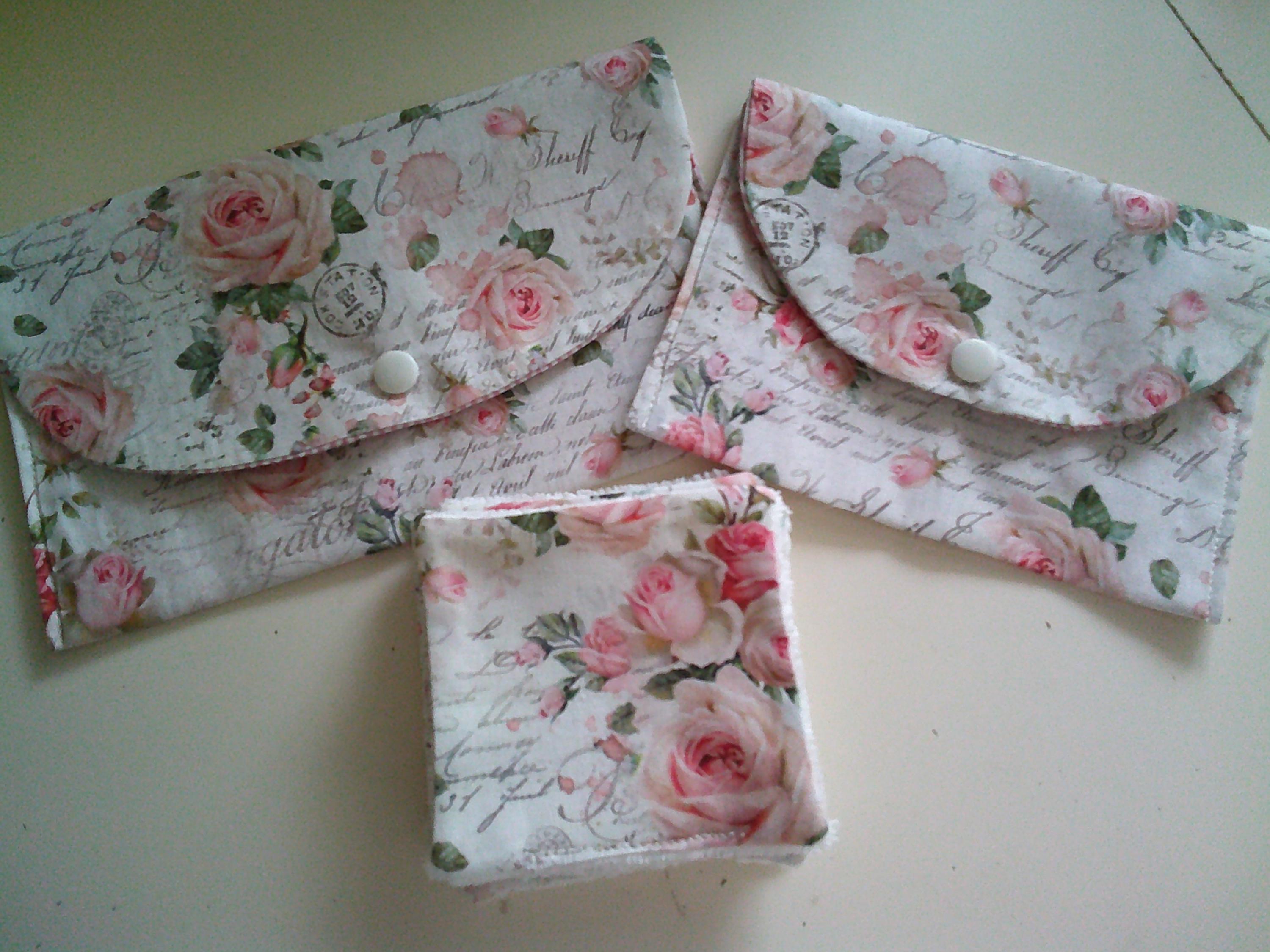 Trousse Vintage En Dentelle Et Coton Blanc Cassé - Style Ancien Shabby Chic - Fait Main, Occasion