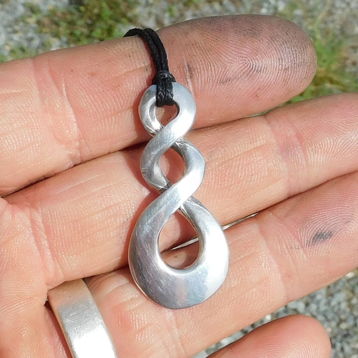 Infinity Loop Pendant, Surfer Pendant, Adjustable Cord, Handmade in ...