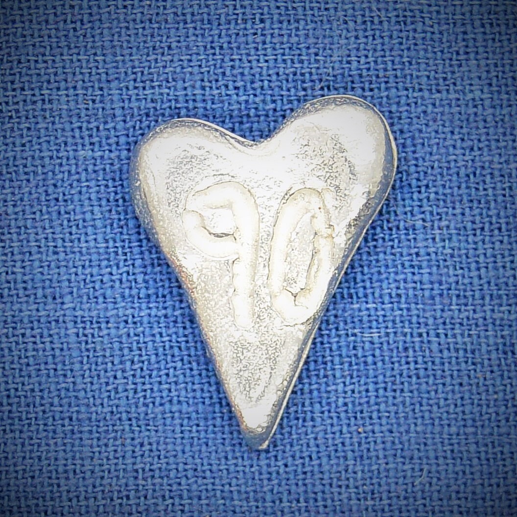 Ninetieth Birthday, Heart, 90Th Gift, Pocket Token, Handmade, Pewter, By William Sturt, Birthday in 