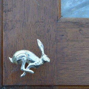 Running Hare Kitchen Knobs, Rabbit Drawer Knobs, Cabinet Knobs, Handmade, in Fine Pewter, by William Sturt image 7