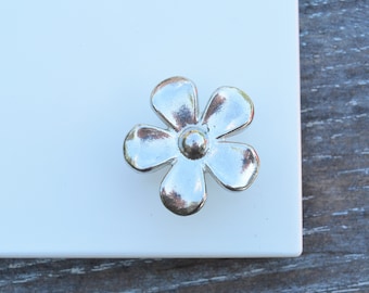 Daisy Forget Me Not Kitchen Knobs, Flower Drawer Knobs, Cabinet Knobs, Handmade, in Fine Pewter, by William Sturt